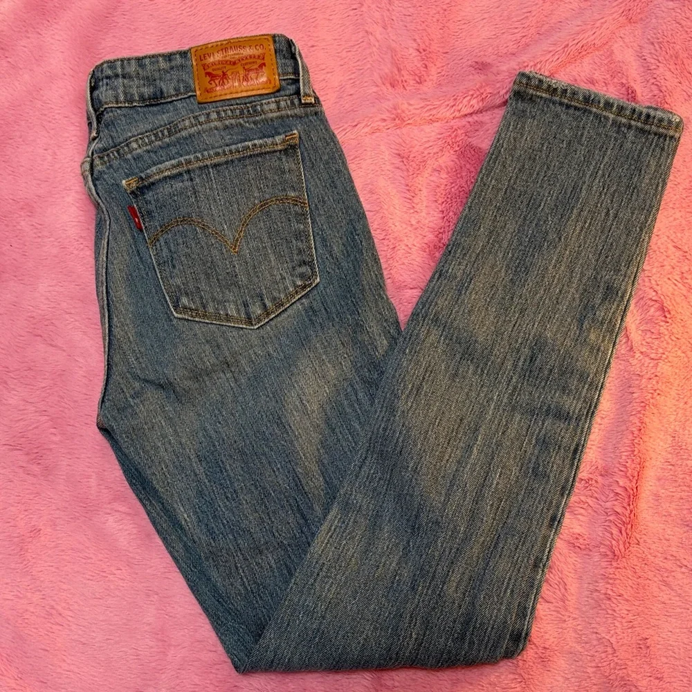 Levi's Red Label 711 Skinny Distressed Blue Jeans - Picture 1 of 6